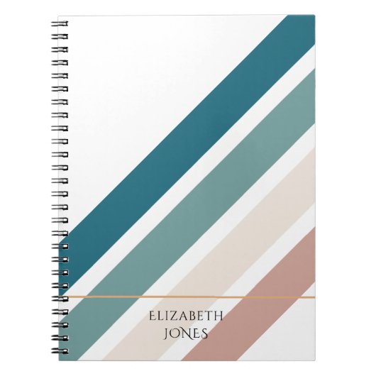 パステルカラーのミニマルデザイン ノートブック (正面)