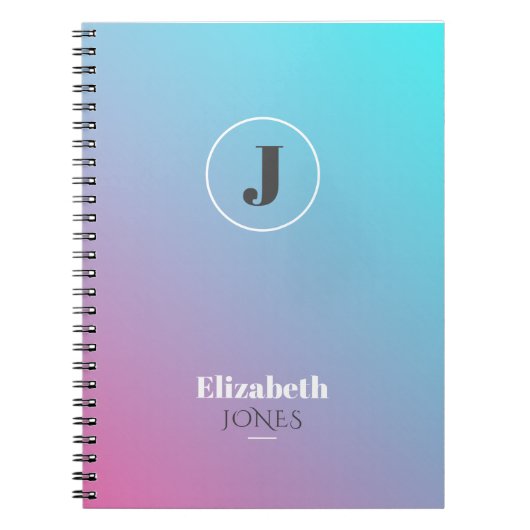 パステルカラーのミニマルデザイン ノートブック (正面)