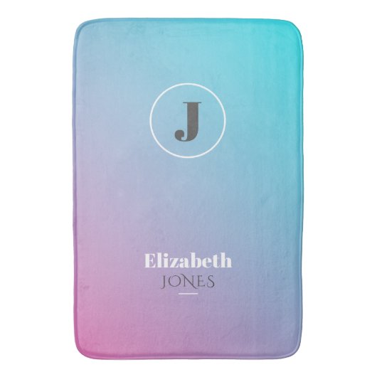 パステルカラーのミニマルデザイン バスマット (正面縦)