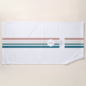 パステルカラーのミニマルデザイン ビーチタオル (正面)