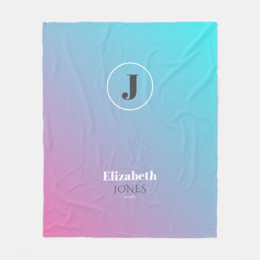 パステルカラーのミニマルデザイン フリースブランケット (正面)