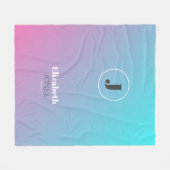 パステルカラーのミニマルデザイン フリースブランケット (正面(横))