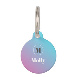 パステルカラーのミニマルデザイン ペット　ネームタグ