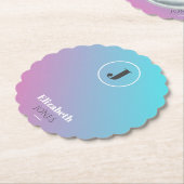 パステルカラーのミニマルデザイン ペーパーコースター (アングル)