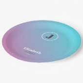 パステルカラーのミニマルデザイン ペーパープレート (アングル)