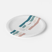 パステルカラーのミニマルデザイン ペーパープレート (アングル)