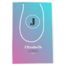 パステルカラーのミニマルデザイン ミディアムペーパーバッグ