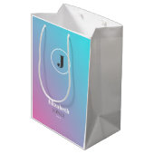 パステルカラーのミニマルデザイン ミディアムペーパーバッグ (裏面アングル)