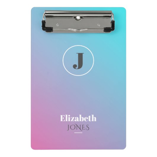 パステルカラーのミニマルデザイン ミニクリップボード (正面)