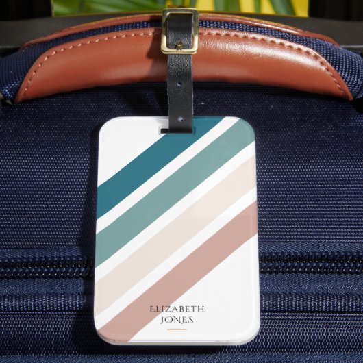 パステルカラーのミニマルデザイン ラゲッジタグ (正面インサイチュ2)