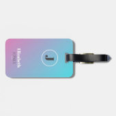 パステルカラーのミニマルデザイン ラゲッジタグ (裏面横)