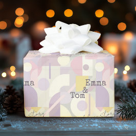 パステルカラーのミニマル抽象デザイン ラッピングペーパー