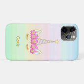 パステルカラーのユニコーンと花 Case-Mate iPhoneケース (裏面(横))