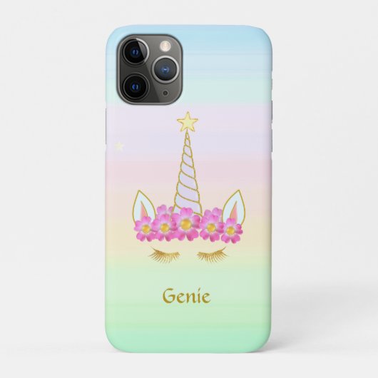 パステルカラーのユニコーンと花 Case-Mate iPhoneケース (裏)
