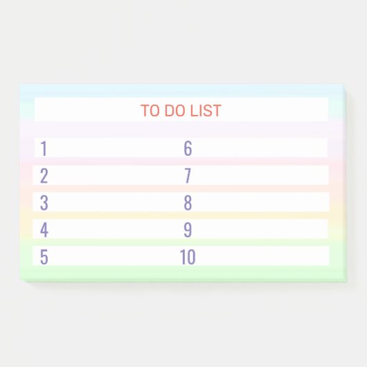 パステルカラーのリストを作成するには ポストイット (正面)