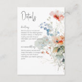 パステルカラーのルーズワイルドフラワーのモダンな結婚式の詳細 エンクロージャーカード (正面)