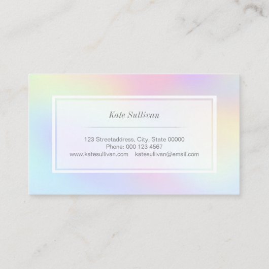 ・パステルカラーのレインボーメイクアップアーティスト 名刺 (裏面)