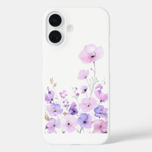 パステルカラーのワイルドフラワーガーデン ソフトな花の開花 Case-Mate iPhoneケース (裏面)