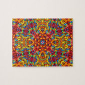 パステルカラーのヴィンテージのフラクタルの万華鏡のように千変万化するパターン ジグソーパズル (横)