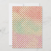 パステルカラーの人魚の誕生日招待状 招待状 (裏面)