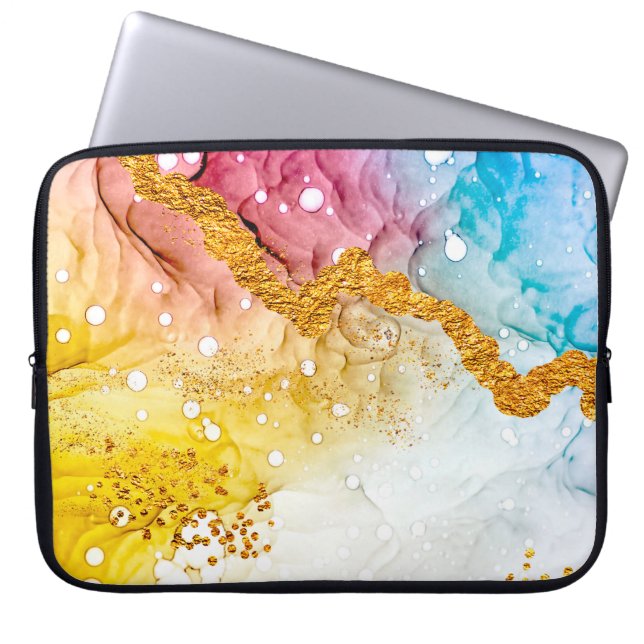 パステルカラーの優しさ。創造ユニーク力I ラップトップスリーブ (正面)