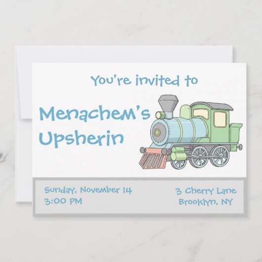 パステルカラーの列車お子様の成人式招待状 招待状 (正面)