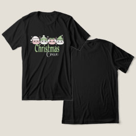 パステルカラーの可愛いクリスマス猫 トライブレンドＴシャツ