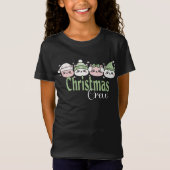 パステルカラーの可愛いクリスマス猫 Tシャツ (正面)