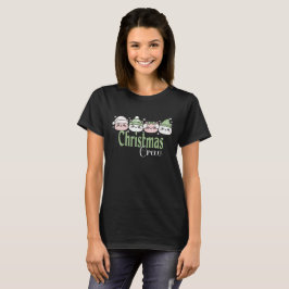 パステルカラーの可愛いクリスマス猫 Tシャツ