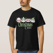 パステルカラーの可愛いクリスマス猫 Tシャツ (正面)
