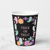 パステルカラーの可愛いスプクトカキュラーハロウィーン 紙コップ (裏面)