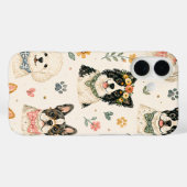 パステルカラーの子犬 シームレス パターン | 手描きの犬 F Case-Mate iPhoneケース (裏面 (横))