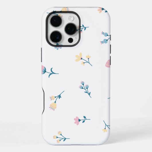 パステルカラーの小さくて繊細な花 iPhoneケース (裏面)
