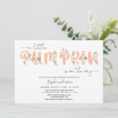 パステルカラーの小さなかぼちゃの秋のベイビーシャワー 招待状 (スタンド正面)