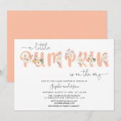 パステルカラーの小さなかぼちゃの秋のベイビーシャワー 招待状 (正面/裏面)