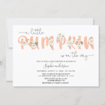 パステルカラーの小さなかぼちゃの秋のベイビーシャワー