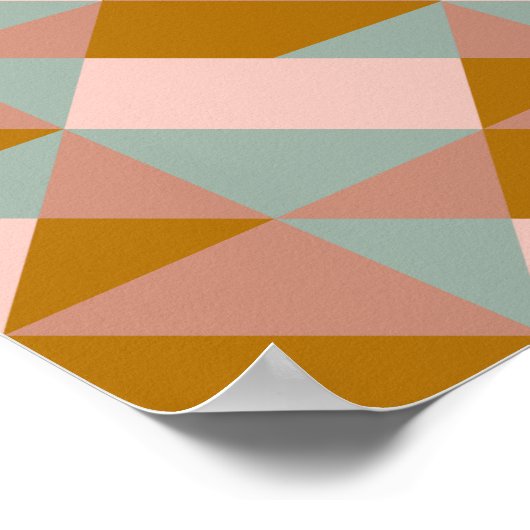 パステルカラーの幾何パタ自然ーンデザイン ポスター (角)