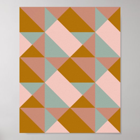 パステルカラーの幾何パタ自然ーンデザイン ポスター (正面)