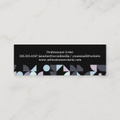 パステルカラーの幾何学的パターン スキニー名刺 (裏面)