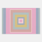 パステルカラーの幾何形状キルトパターン ラッピングペーパーシート (正面3)