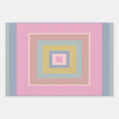 パステルカラーの幾何形状キルトパターン ラッピングペーパーシート (正面)