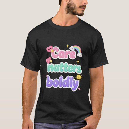 パステルカラーの愛を伝えるデザイン Tシャツ (正面)