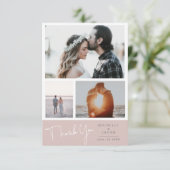 パステルカラーの感謝の写真カード 出欠カード (スタンド正面)