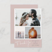 パステルカラーの感謝の写真カード 出欠カード (正面/裏面)