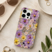 パステルカラーの押し花コテージコア柄  Case-Mate iPhoneケース