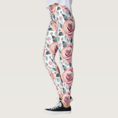 パステルカラーの抽象的なバラ レギンス (左)