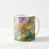 パステルカラーの抽象的な宇宙の花の爆発 コーヒーマグカップ (正面右)