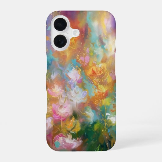 パステルカラーの抽象的な宇宙花火 iPhone 16ケース (裏面)