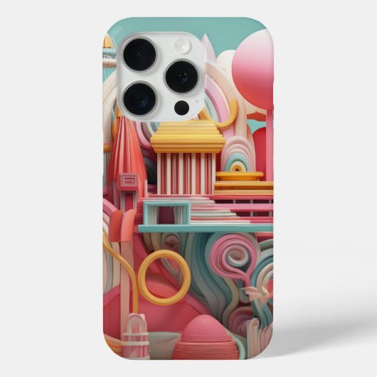 パステルカラーの抽象的な幻想的な形 Case-Mate iPhoneケース (裏面)