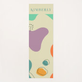 パステルカラーの抽象的な形のモダンな背景 ヨガマット (正面)